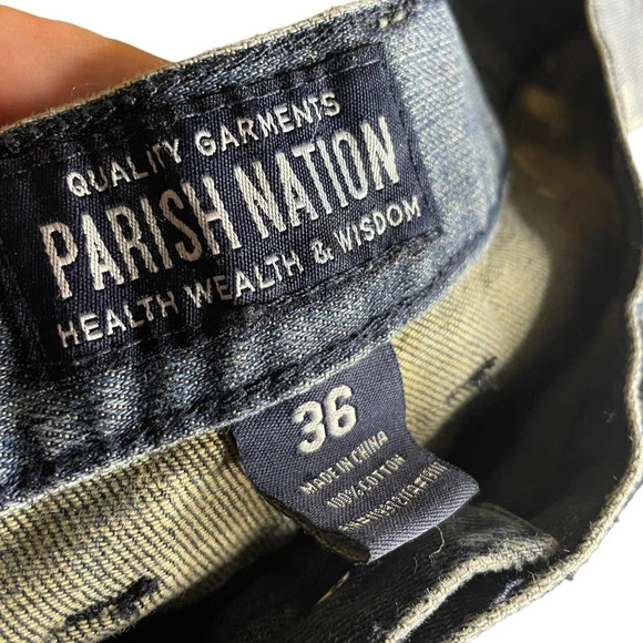 Parish Nation Men's Size 36 Bleach Splatter Distressed Jeans Funky - Picture 10 of 11